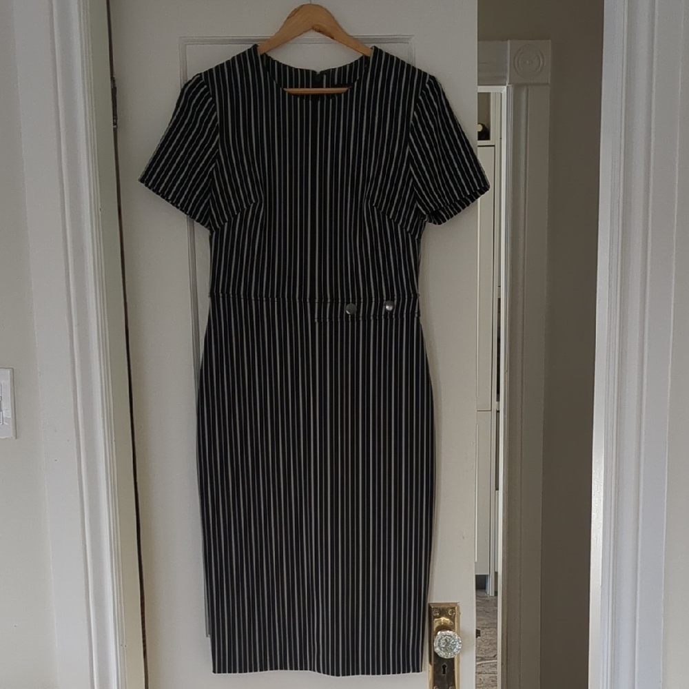 Banana Republic Black & White Striped Dress
